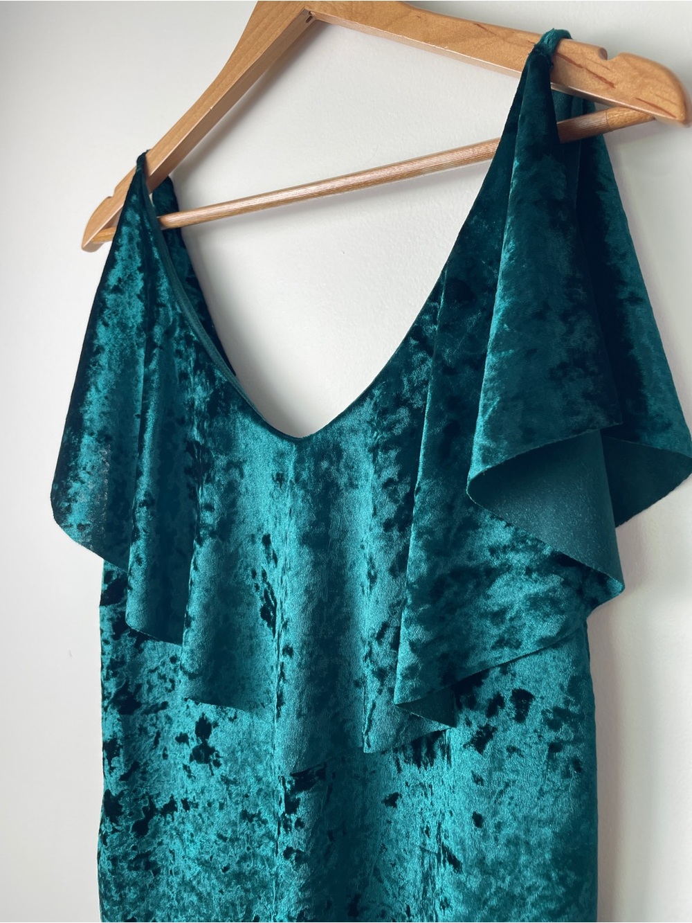 Chelsea28 Teal Velvet‎ Ruffle Tank - Picture 2 of 6